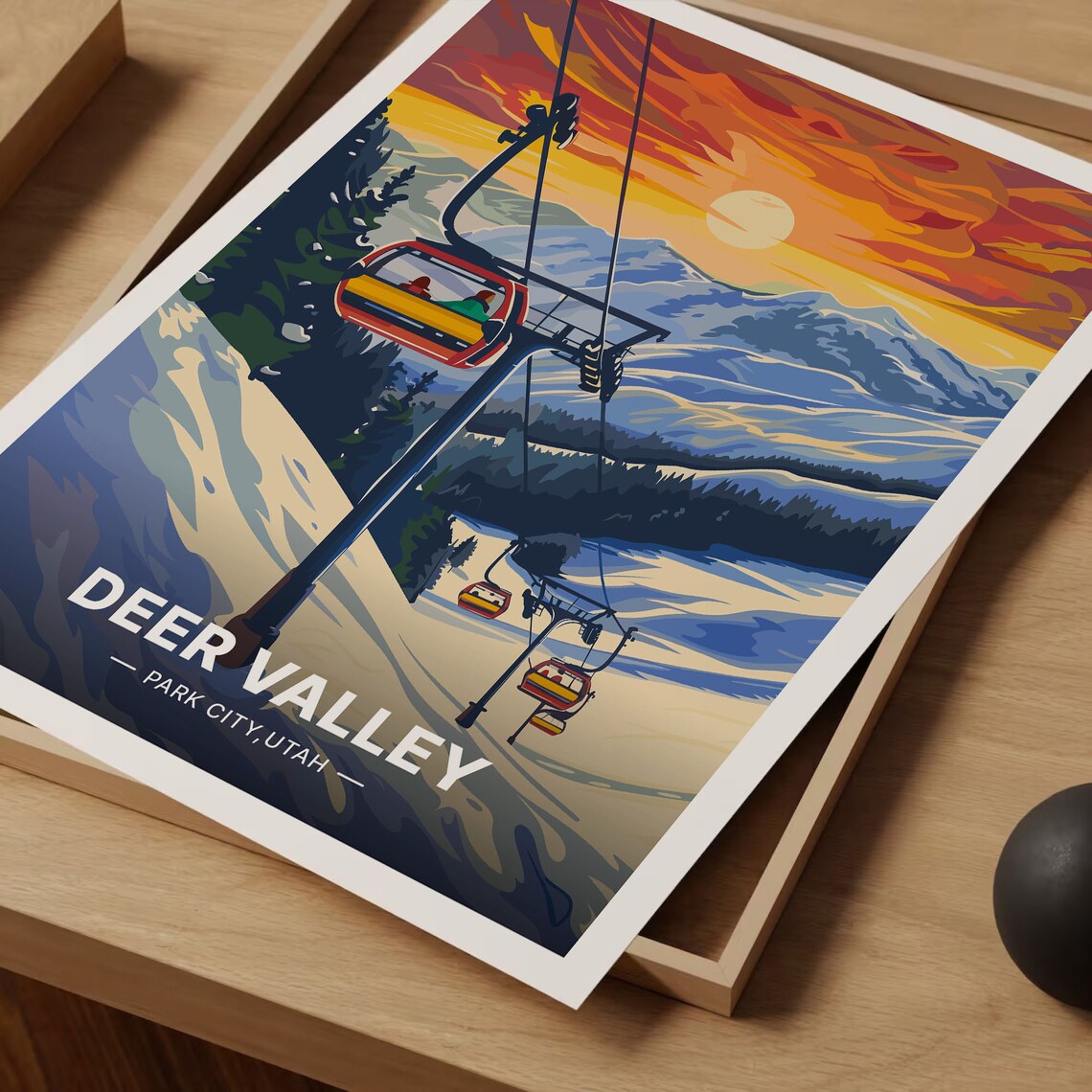 Deer Valley Ski Resort Utah Retro Travel Poster - Image 3