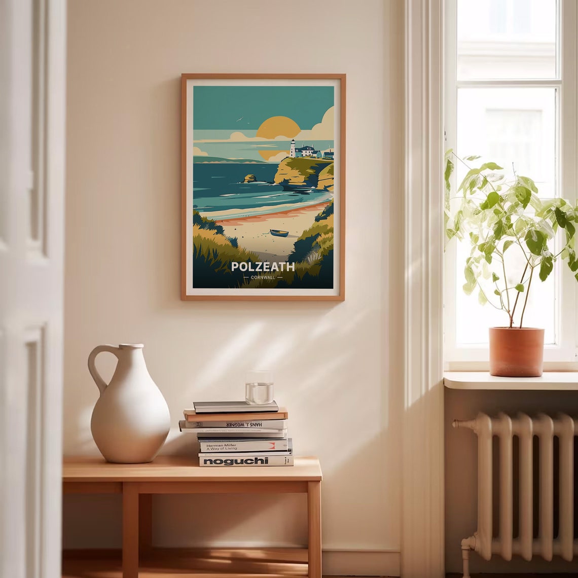 Polzeath Cornwall Golden Sandy Beach Sunset Vintage Travel Poster - Image 4