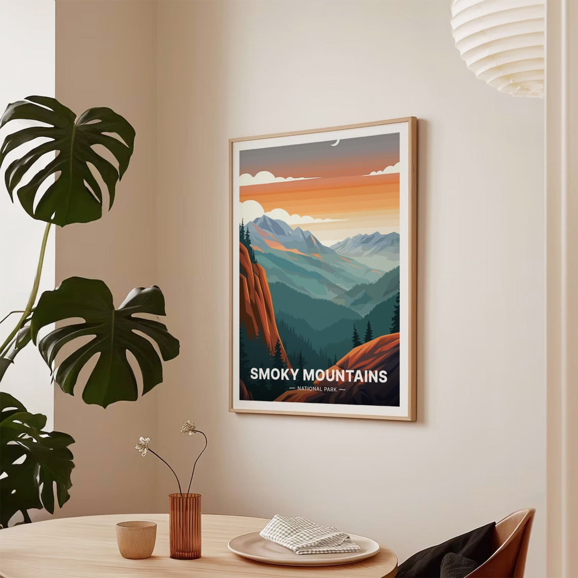 Smoky Mountains National Park Layered Ridges Sunset Travel Poster - Image 2