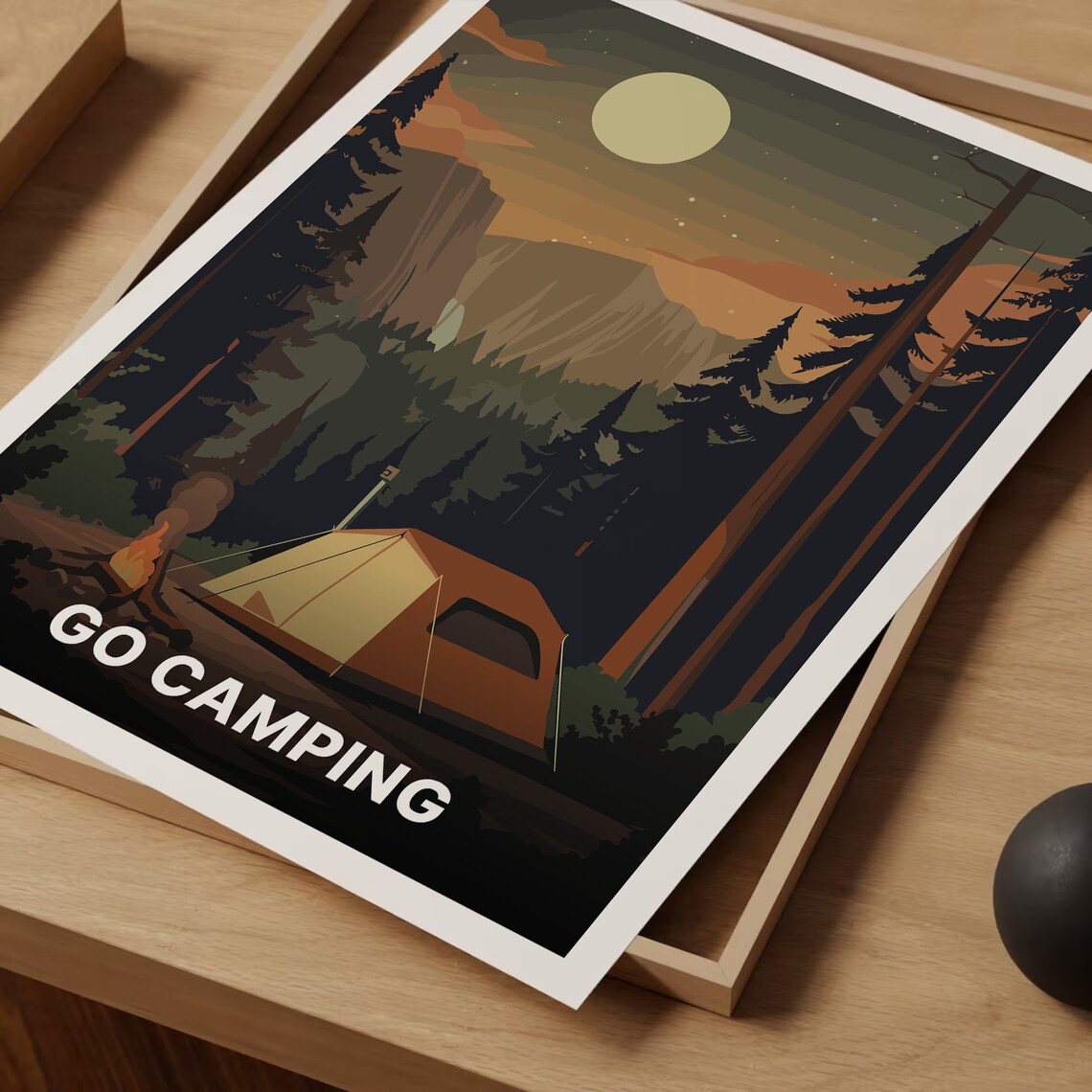 Camping Adventure Vintage Travel Poster, Hiking Theme - Image 3