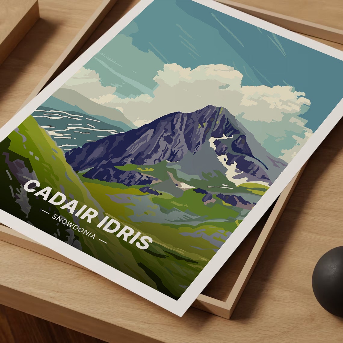 Cadair Idris Snowdonia Poster Craggy Mountain Wales Hiking Art - Image 3
