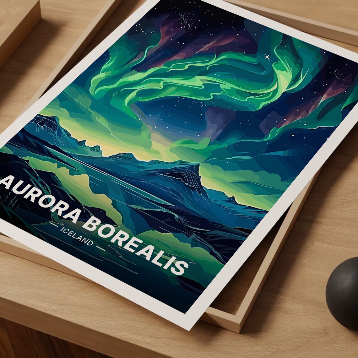 Aurora Borealis Home Office Wall Art Print - Image 3