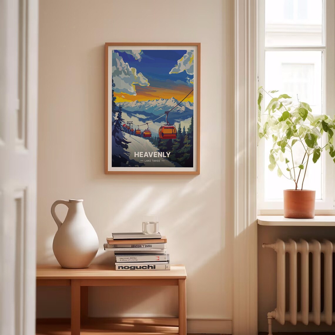 Lake Tahoe Ski Destinations Travel Poster, Mountain Decor - Image 4