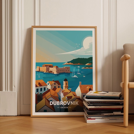 Dubrovnik Poster Croatia Travel Wall Art Wanderlust Decor Gift For Travelers Home Office Decoration C20 861