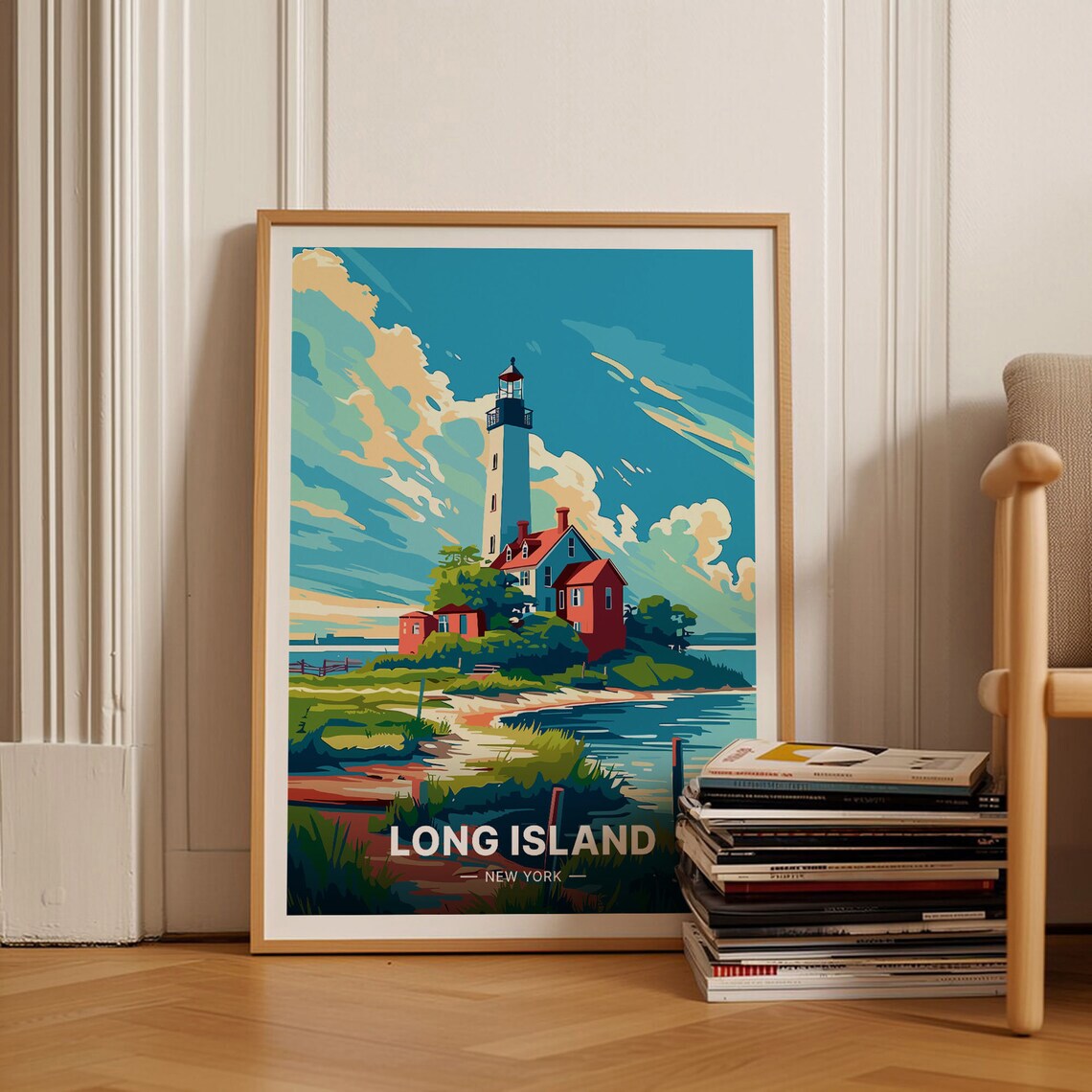 Long Island Travel Poster, New York Landscape
