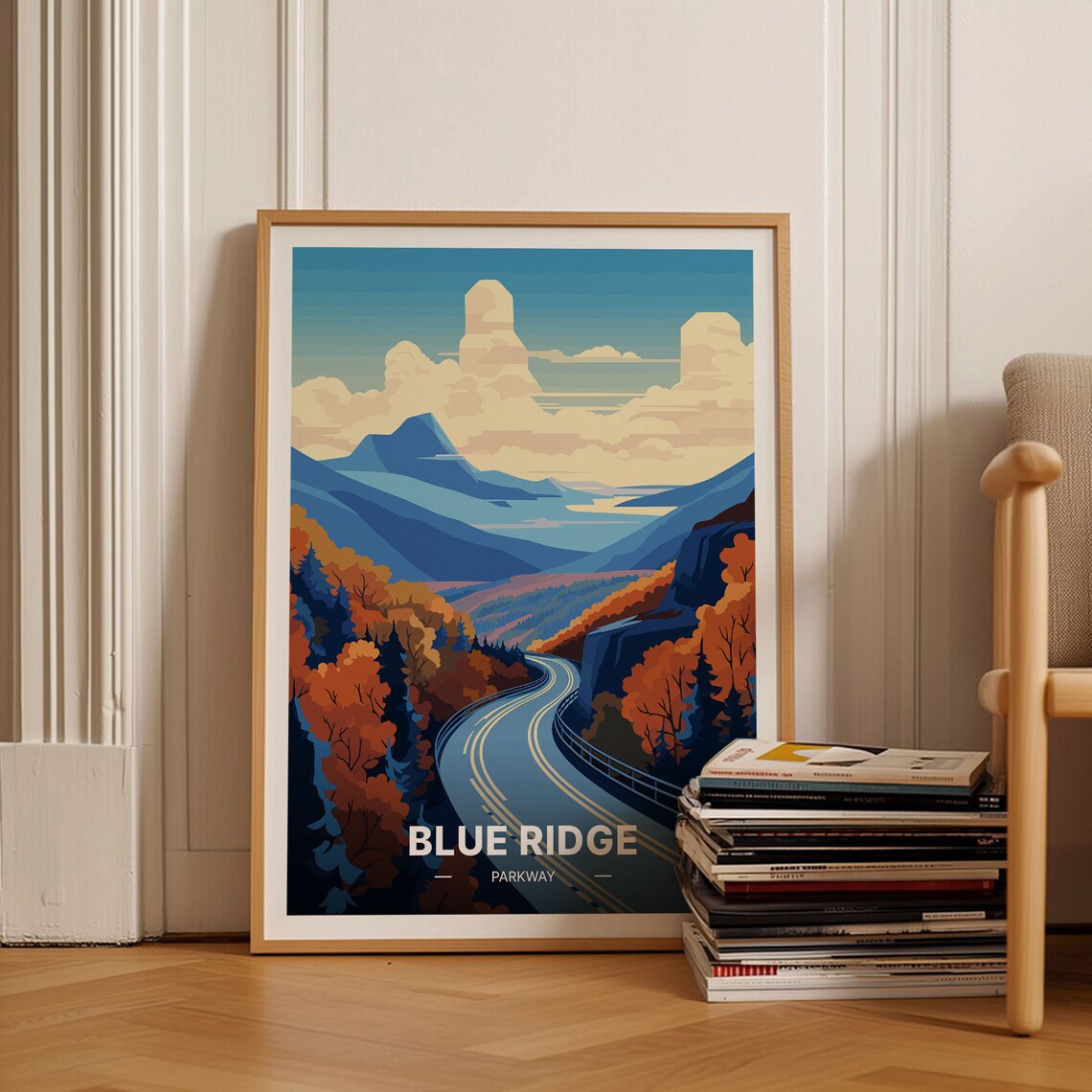 Blue Ridge Parkway Travel Poster, Scenic Road Art Print