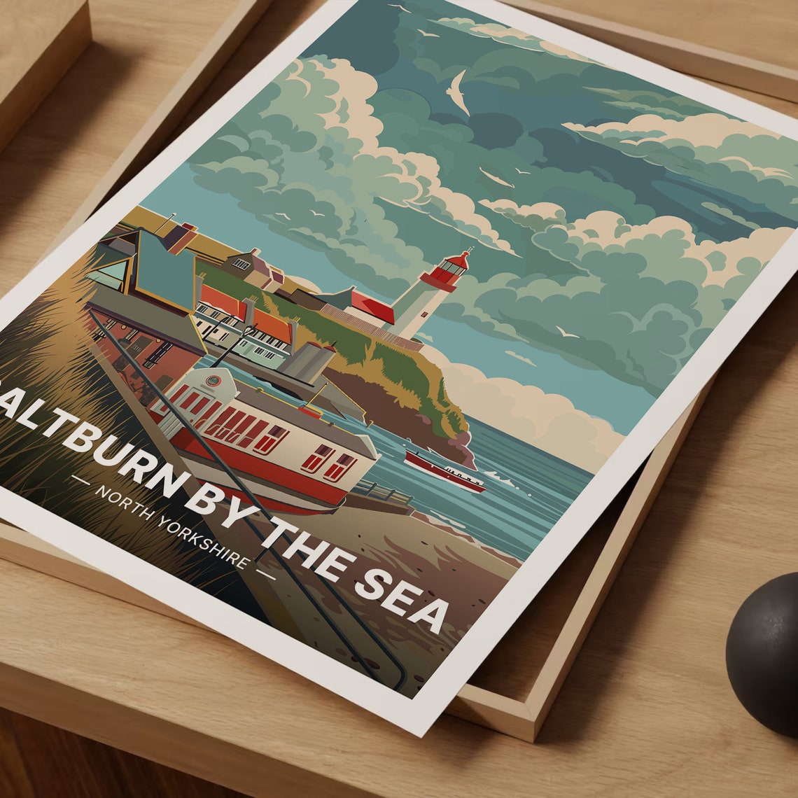 Saltburn by the Sea North Yorkshire Lighthouse Pier Travel Poster - Image 3