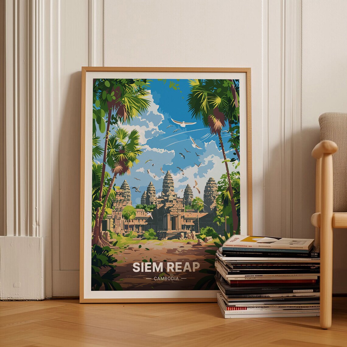 Siem Reap Cambodia Travel Poster, Angkor Wat