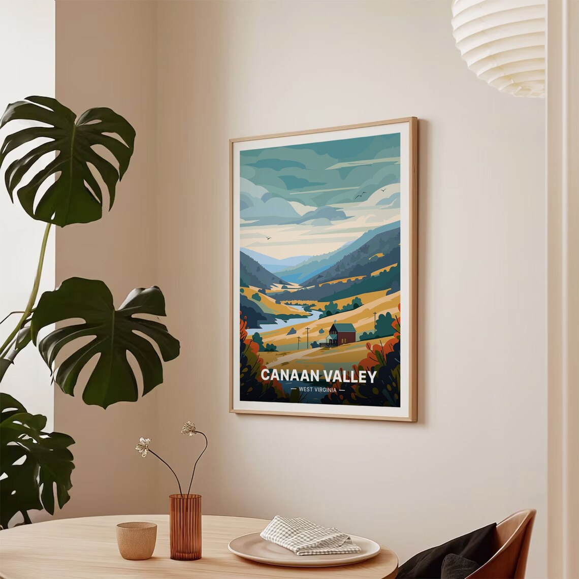 Canaan Valley Ski Travel Poster, West Virginia Landscape - Image 2