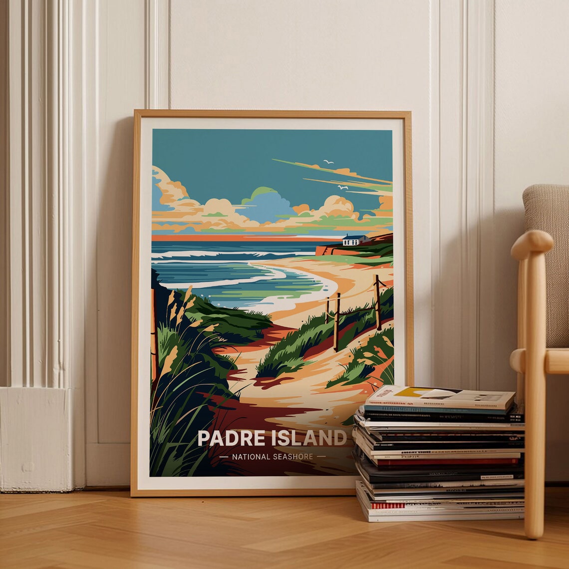 Padre Island National Seashore Texas Beach Dunes Sunset Poster
