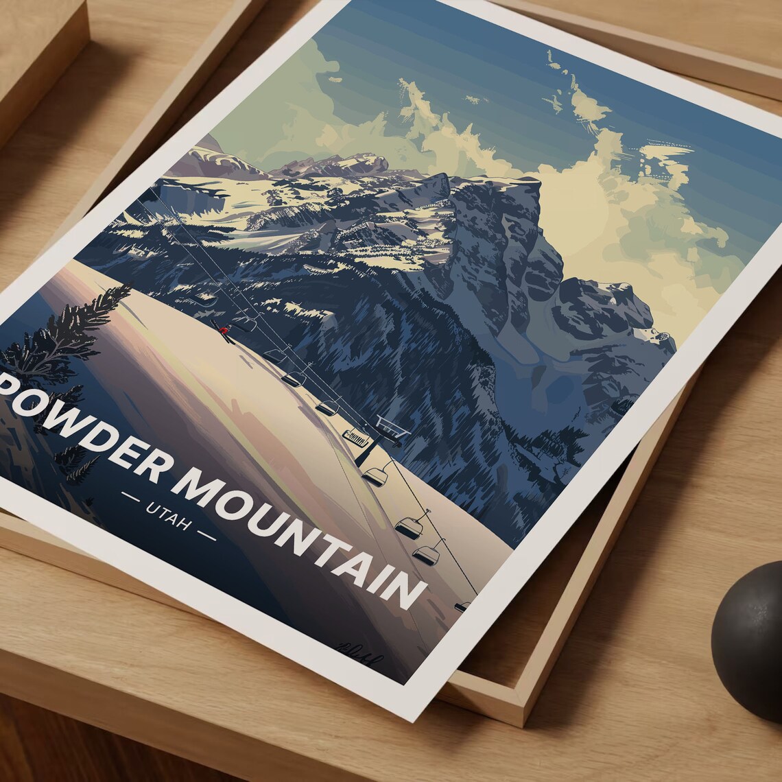 Powder Mountain Utah Ski Resort Travel Poster - Image 3