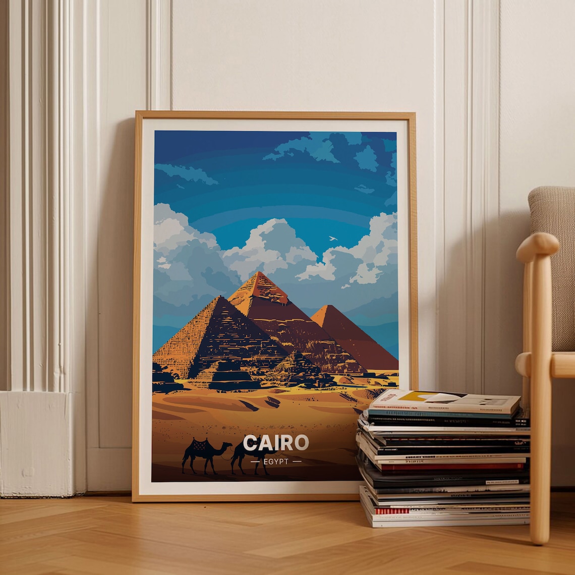 Cairo Pyramids of Giza Travel Poster, Egypt
