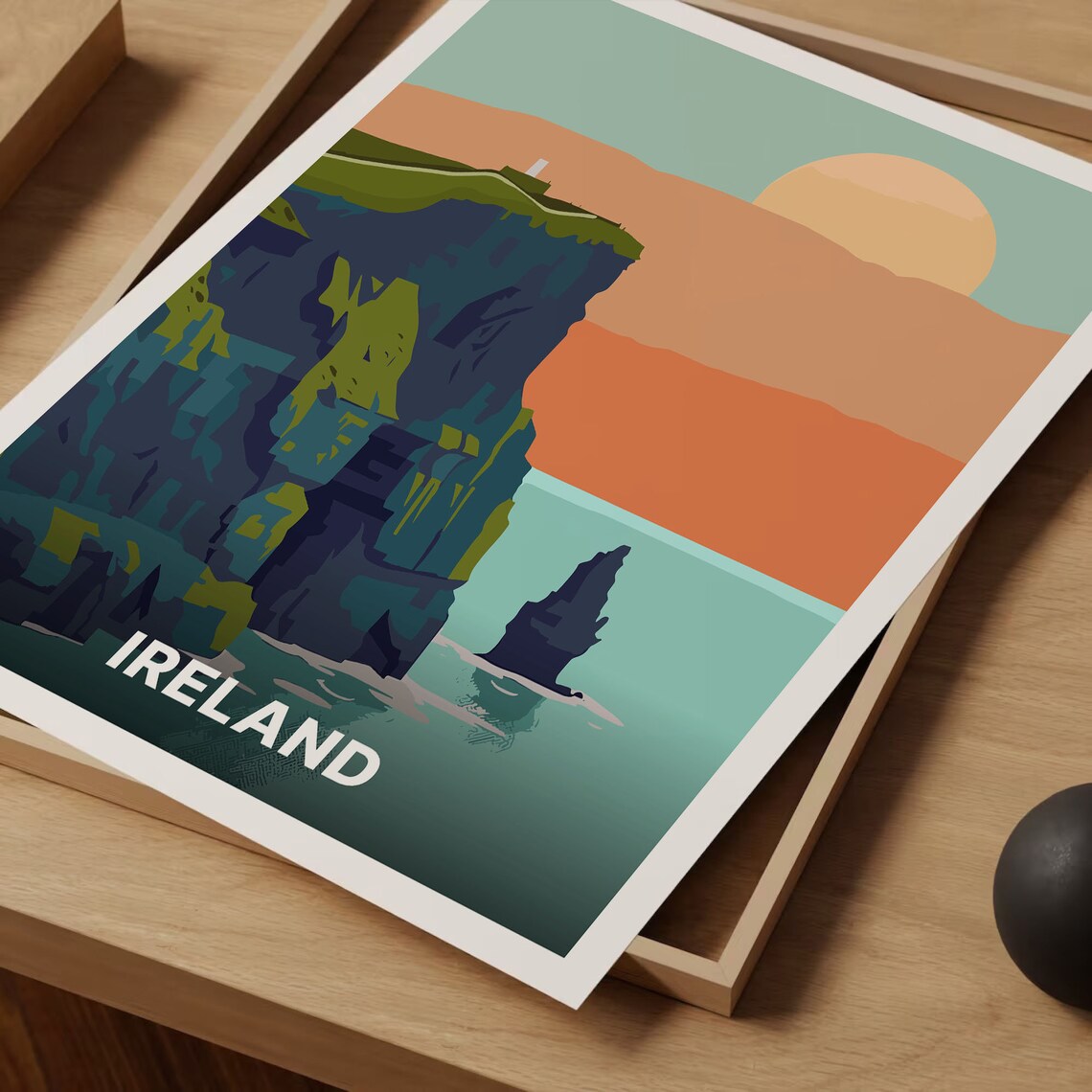 Ireland Travel Poster, Cliffs Of Moher Landscape - Image 3
