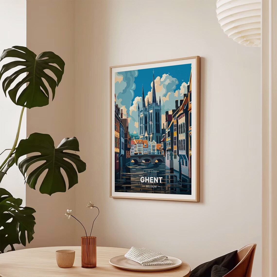 Ghent Belgium Cityscape Travel Poster, Home Decor - Image 2