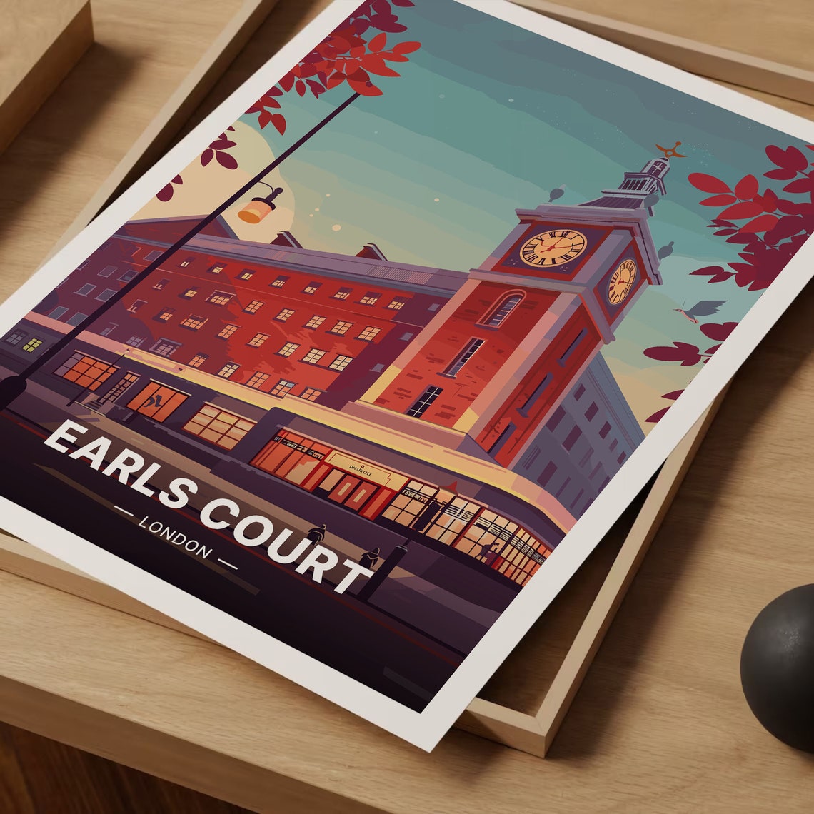 London Travel Poster Earls Court Exhibition Architecture Art Kensington Chelsea Fulham Decor Royal Tournament Music Venue C20 1687 - Image 3