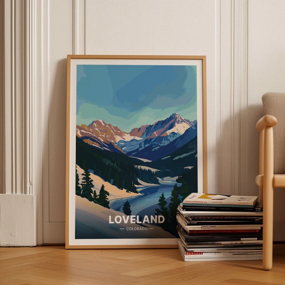 Colorado Ski Resort Poster Denver Loveland Travel Wall Art Arapahoe Basin Snowboarding Retro Winter Sports Decor C20 1877