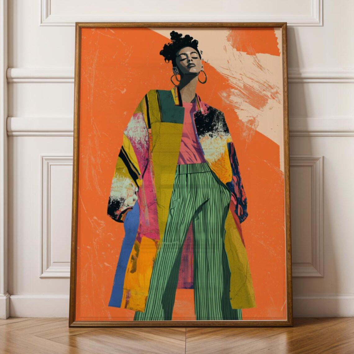 Abstract Fashion Illustration Art Print, Stylish Woman
