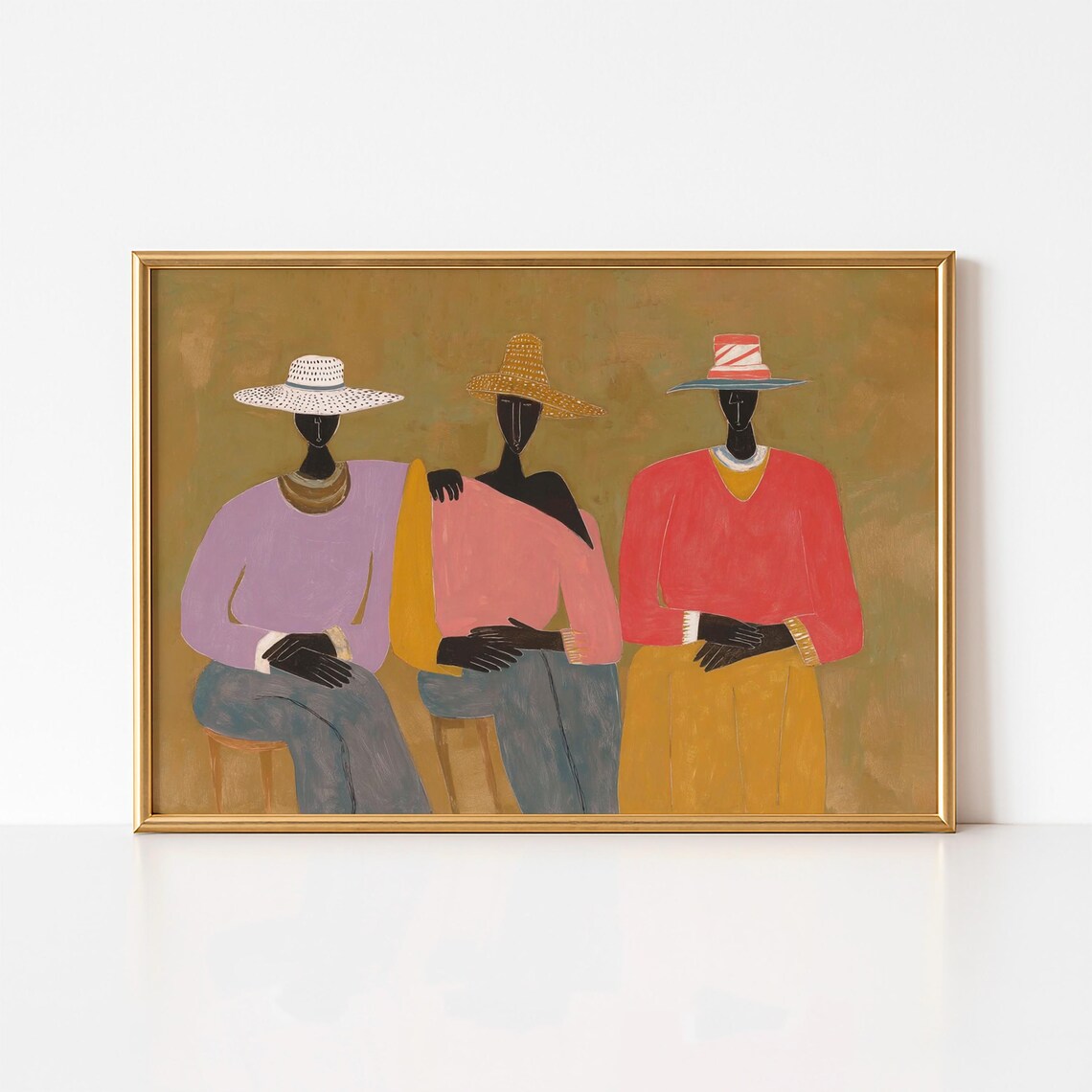 Friends Boho Wall Art, Afrocentric Living Room Print