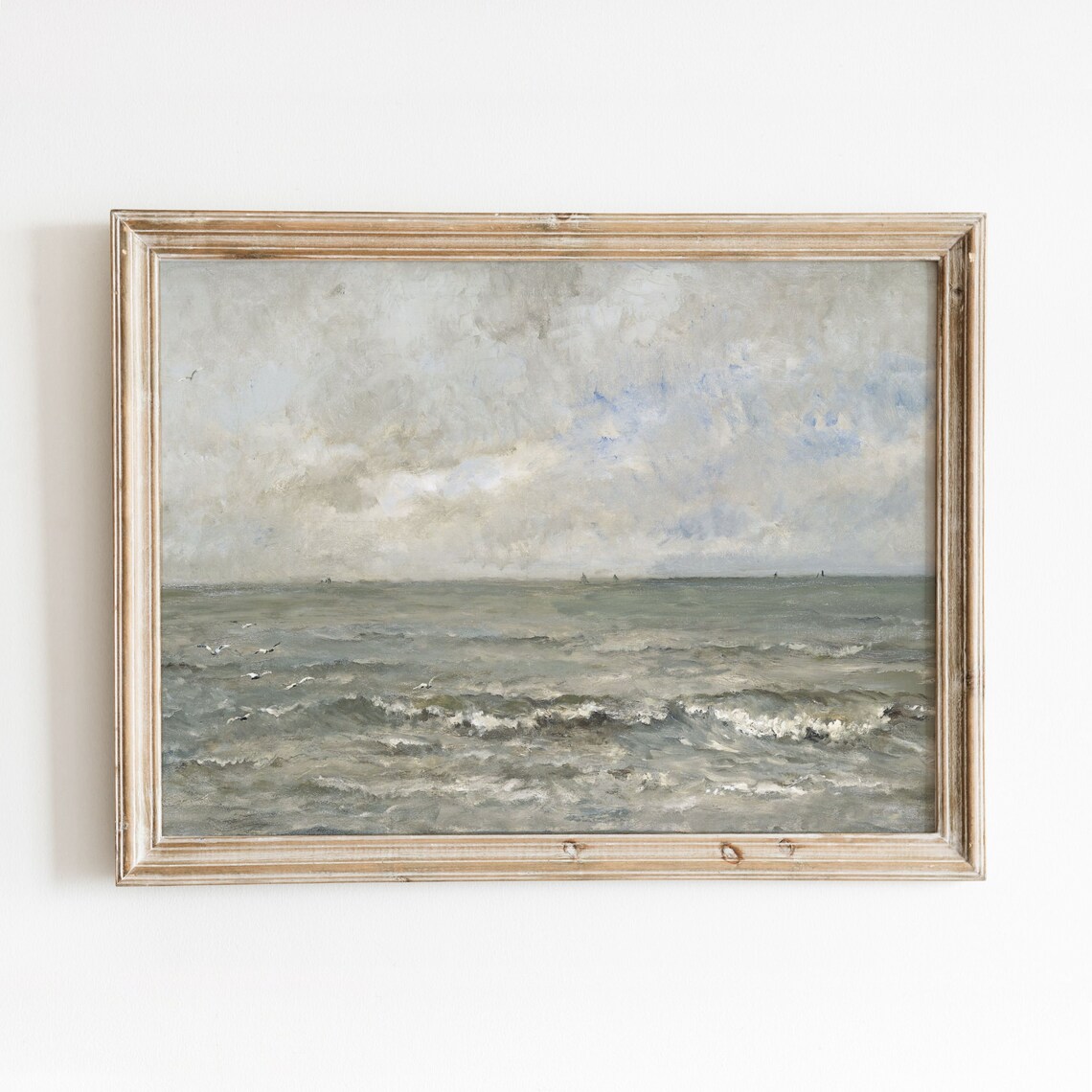 Muted Oceanscape Vintage Seascape Art Print