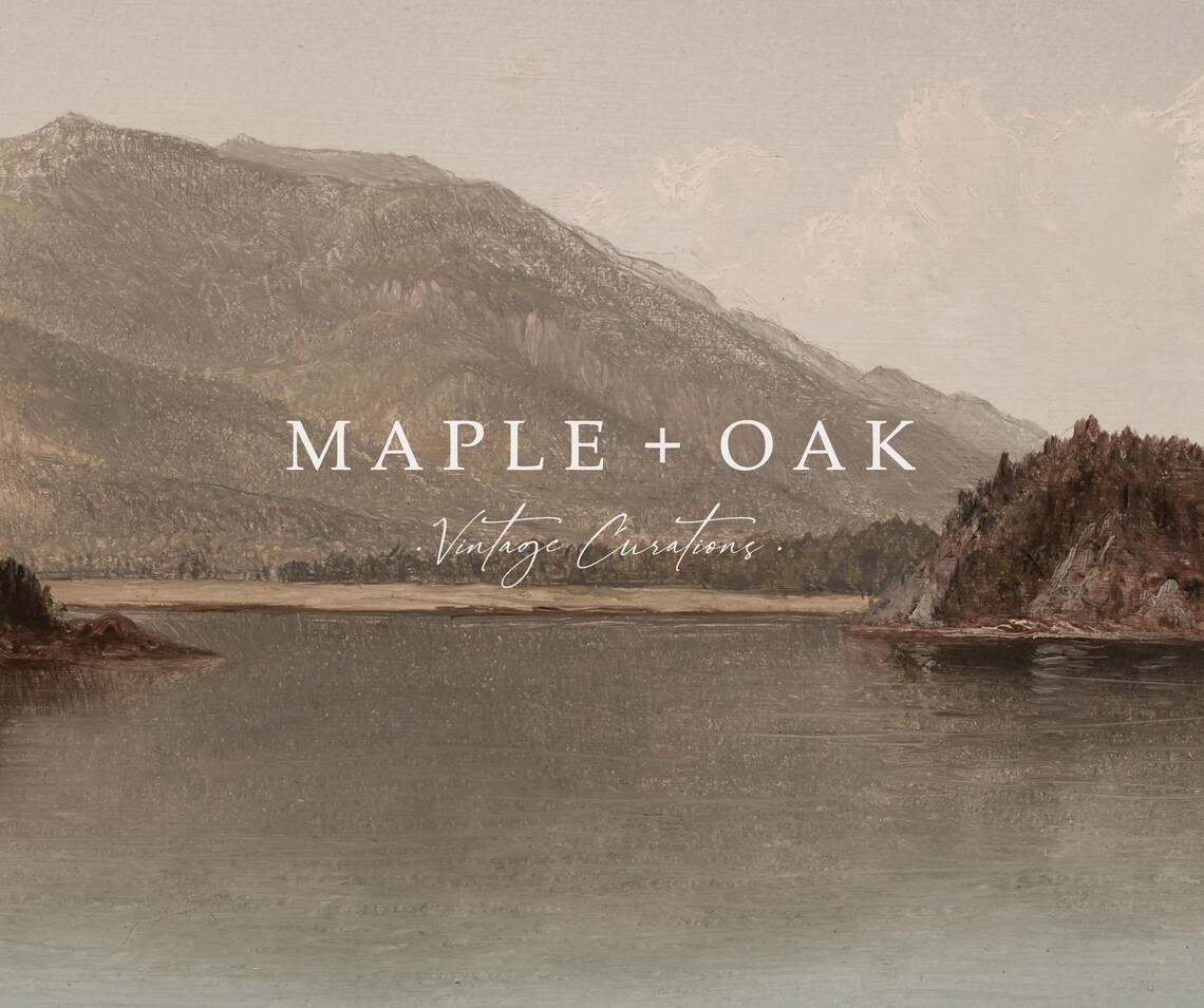 Vintage Bear Mountain Lake Landscape Art Print - Image 2