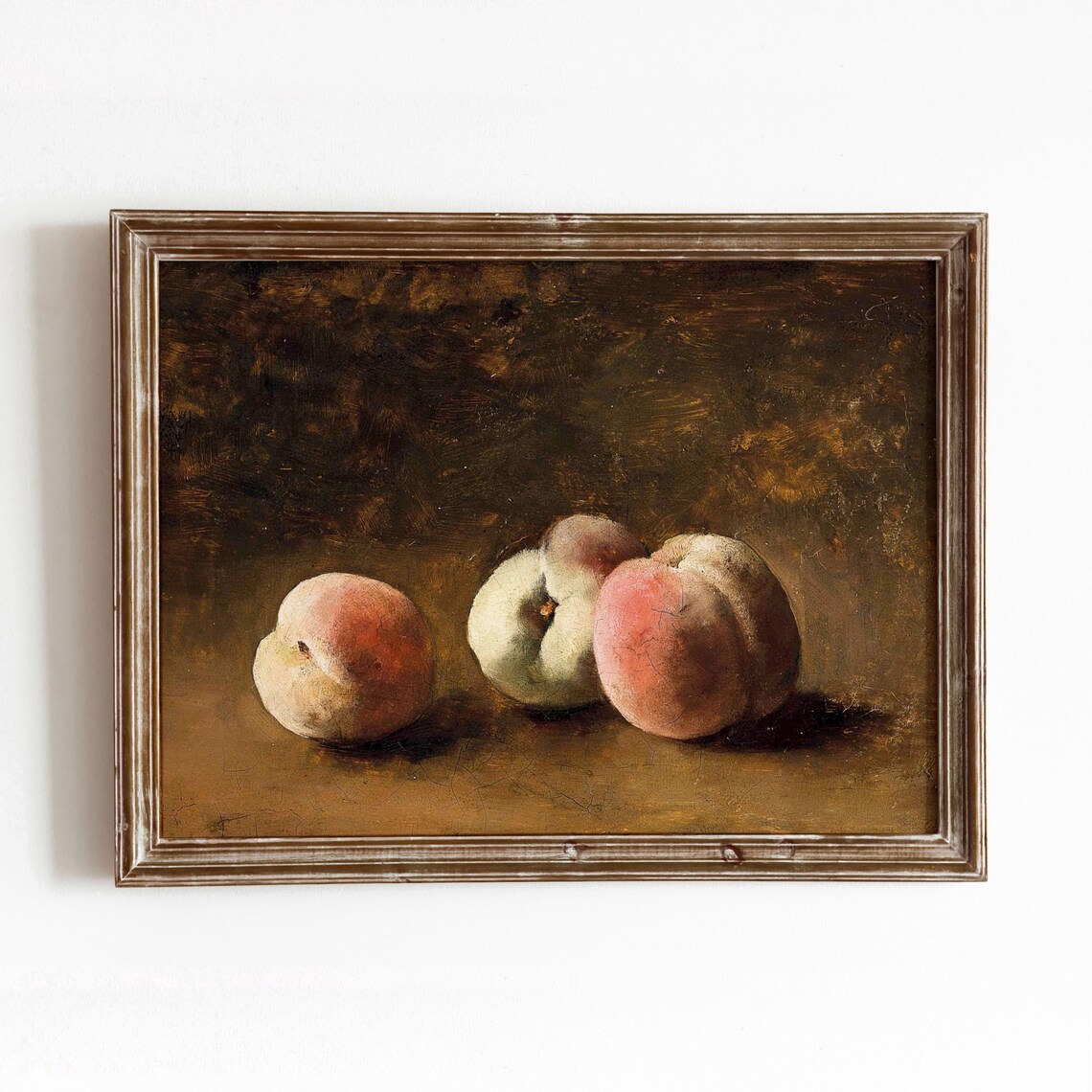 Three Peaches Vintage Still Life Art Print