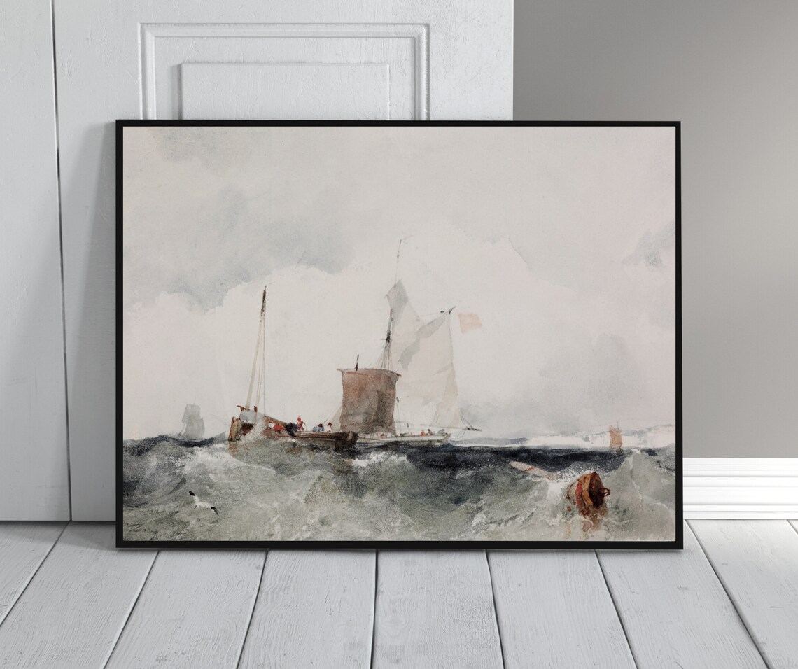 Choppy Seas Vintage Nautical Ocean Art Print - Image 2