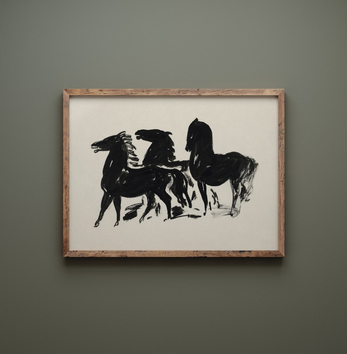 Black Horse Sketch Vintage Minimal Art Print - Image 4