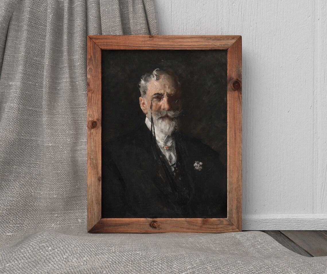 Man With Spectacles Vintage Gentleman Portrait Art Print - Image 4