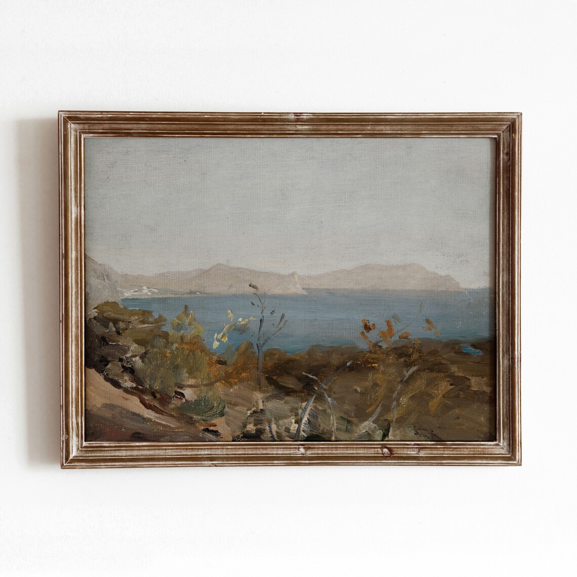 Cerulean Lake Vintage Waterscape Art Print