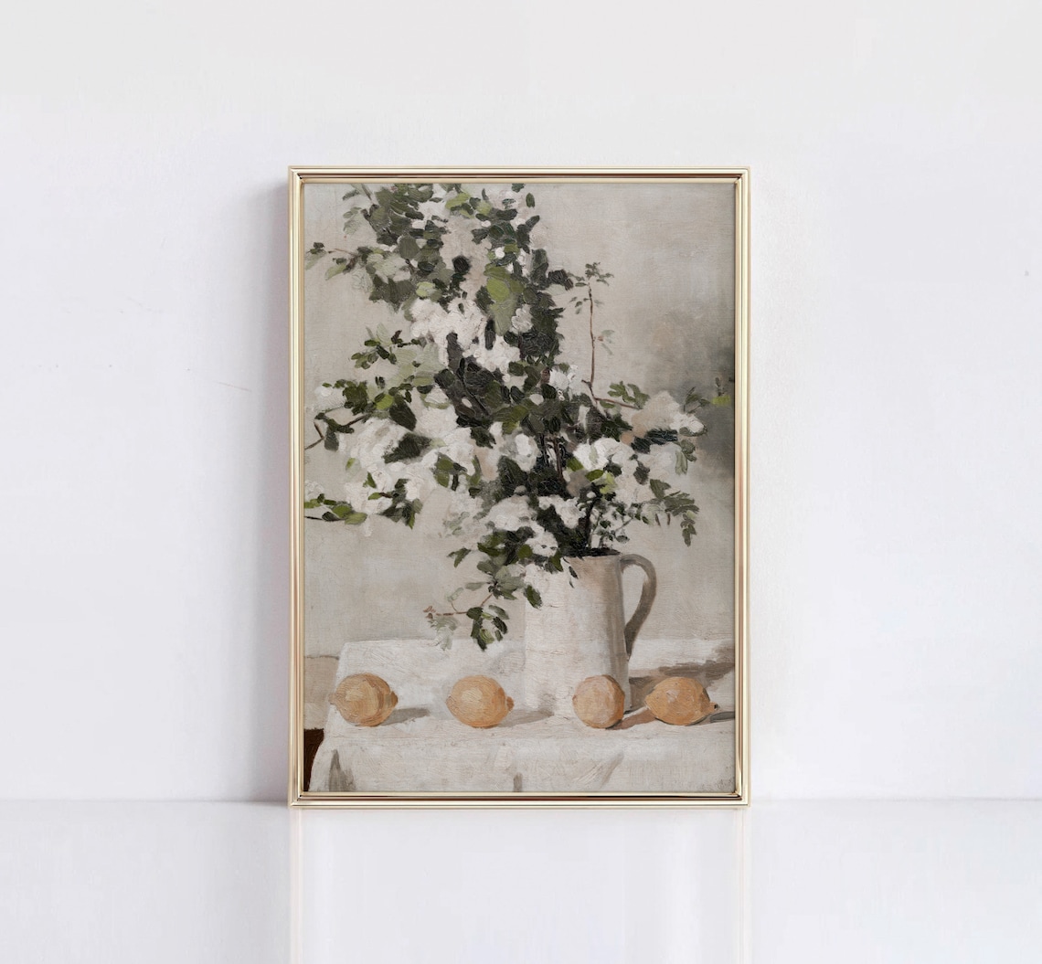Flowers and Lemons Vintage Kitchen Art Print - Image 4