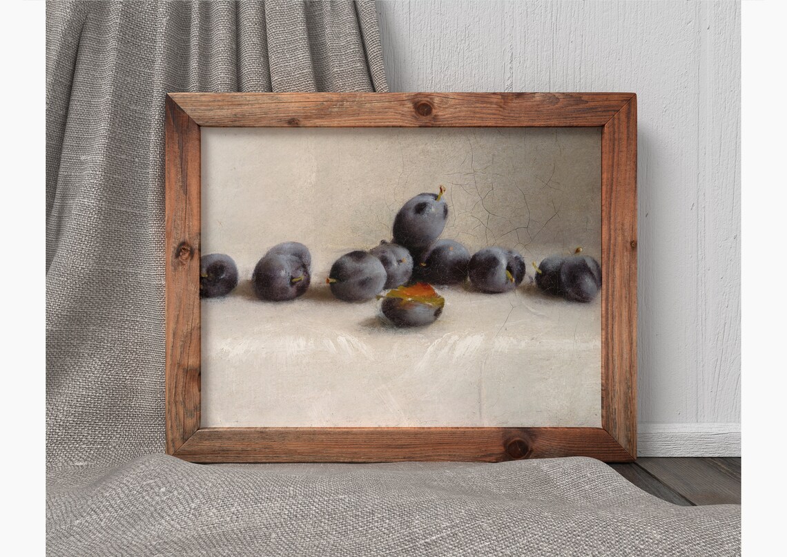 Plums Vintage Fruit Still Life Art Print - Image 3