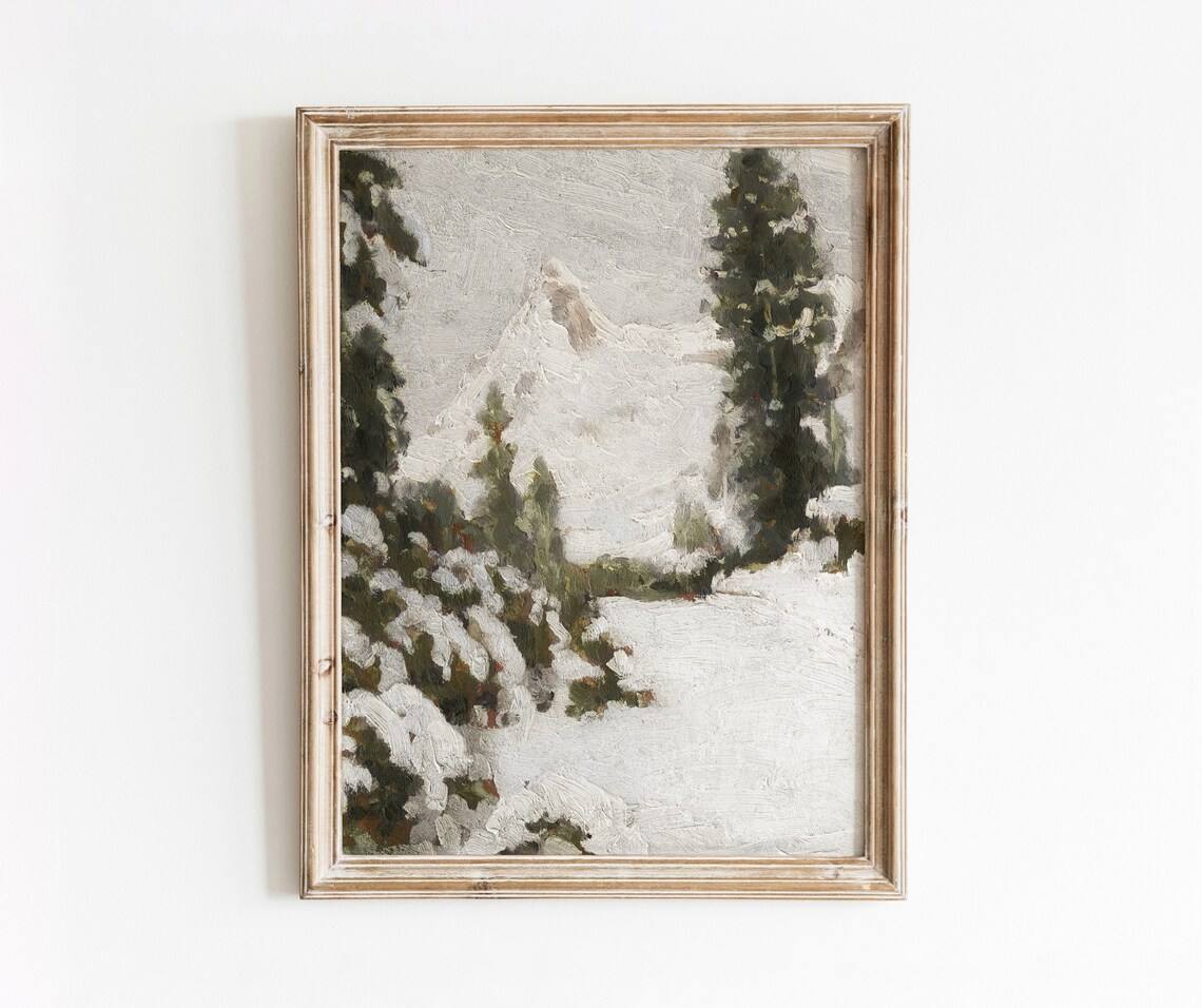 Cold Country Vintage Snowy Landscape Art Print