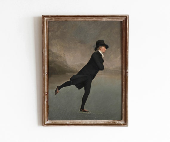 Skating Gentleman Vintage Man Portrait Art Print