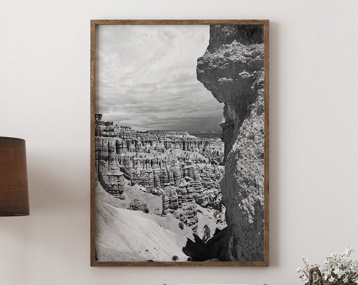 Bryce Canyon National Park Black and White Canyon View Photo Poster