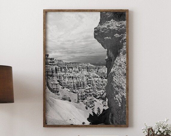 Bryce Canyon National Park Black and White Canyon View Photo Poster