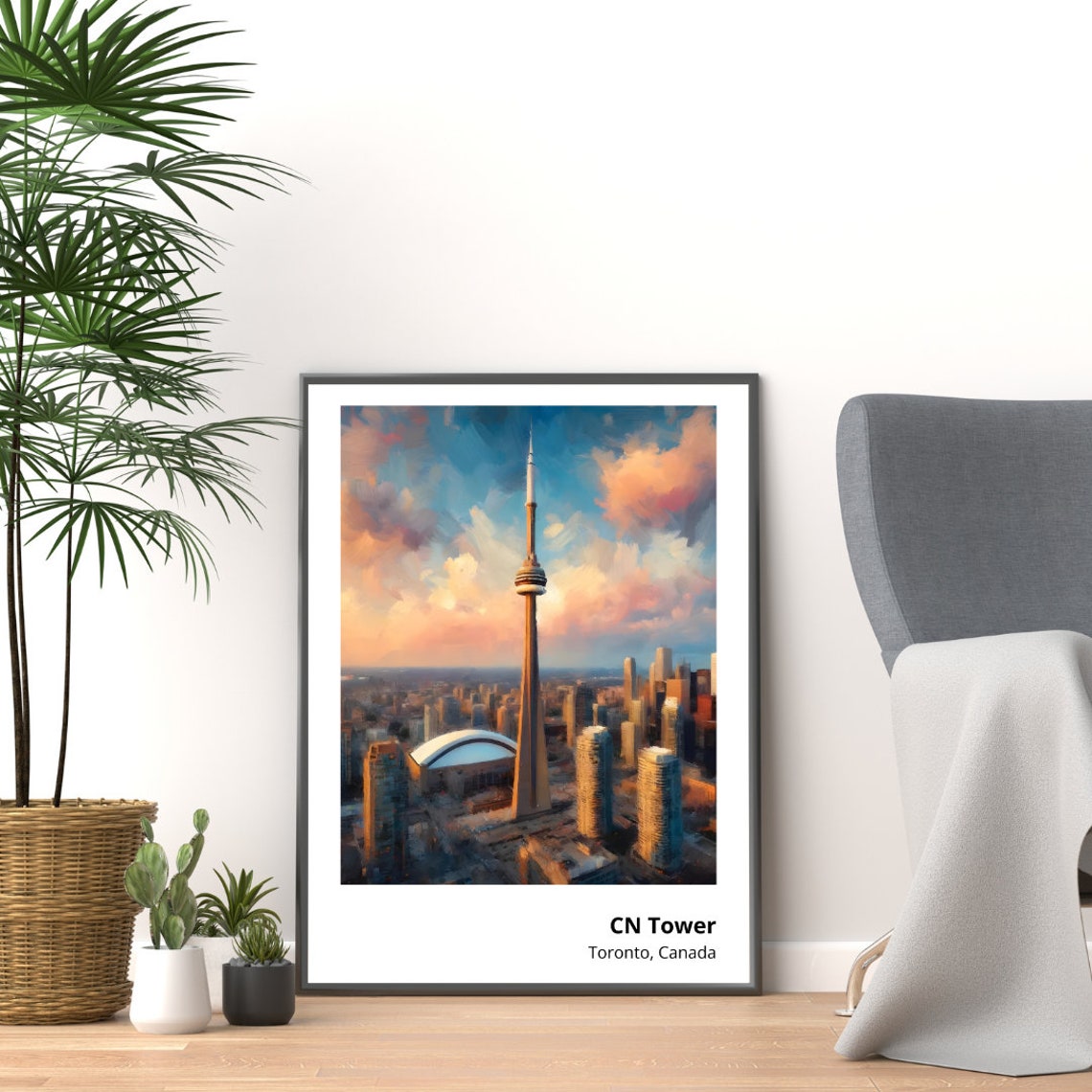 CN Tower Toronto Canada Skyline Sunset Glowing City View Poster - Image 5