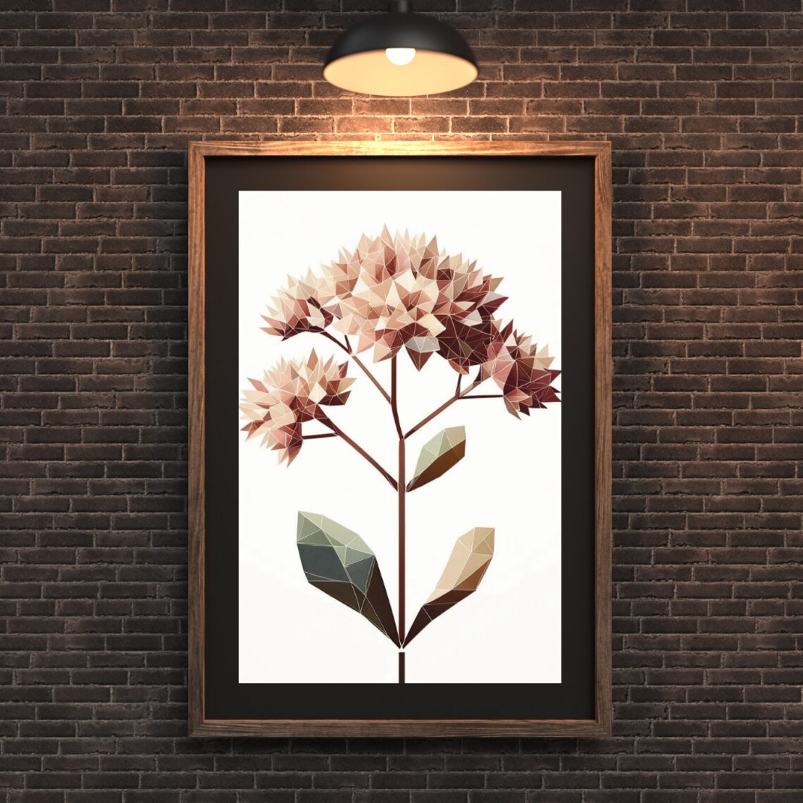 Abstract Geometric Hydrangea, Modern Floral Wall Art - Image 4