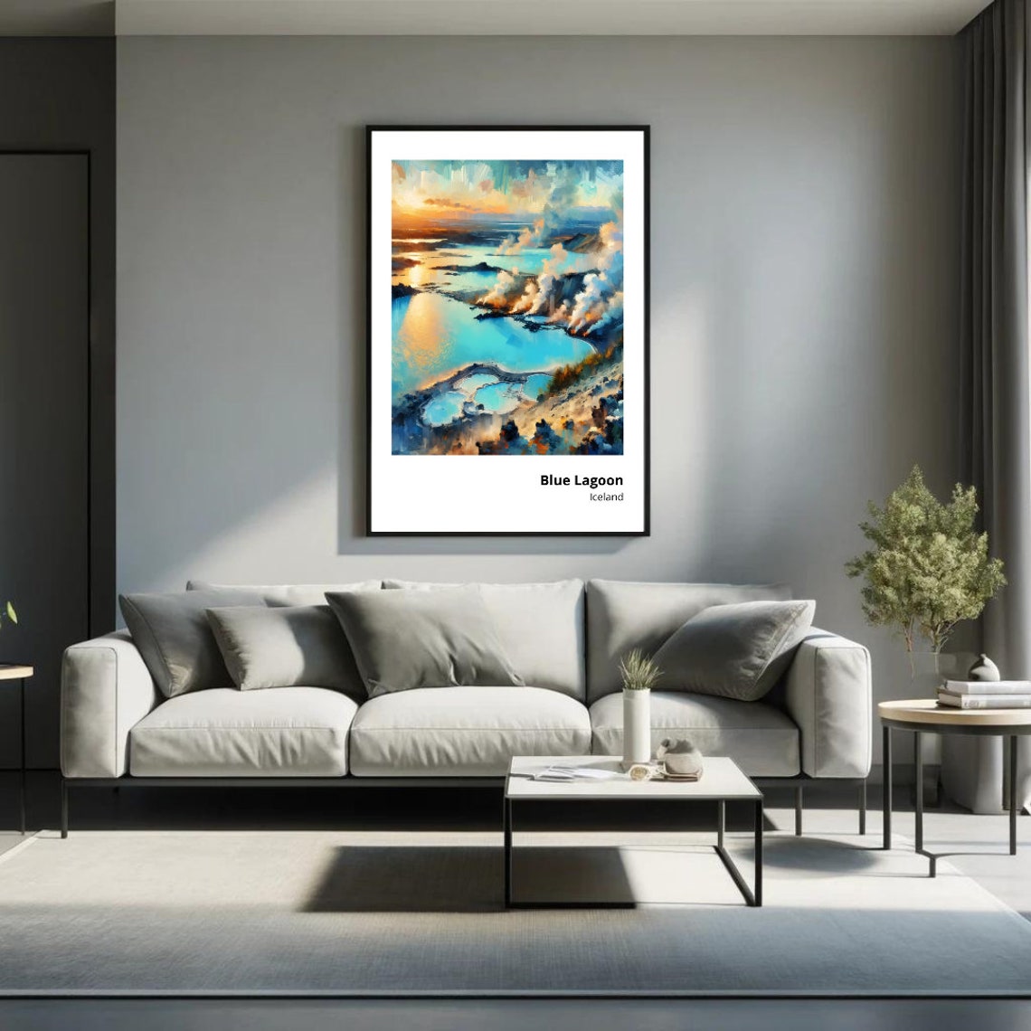 Blue Lagoon Iceland Steaming Turquoise Geothermal Pools Poster