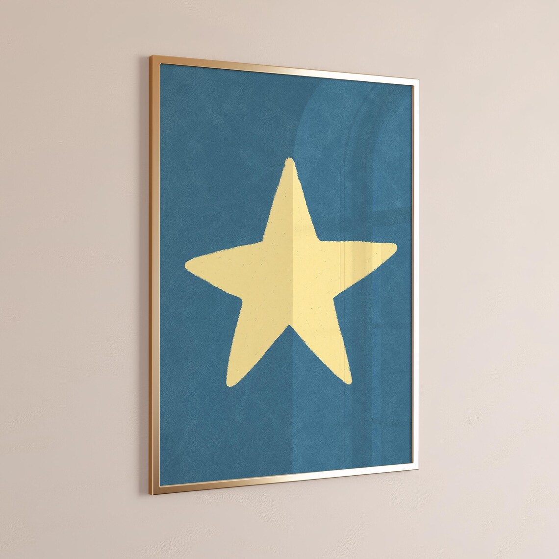 Retro Hand-Drawn Star Art Print, Vintage Style