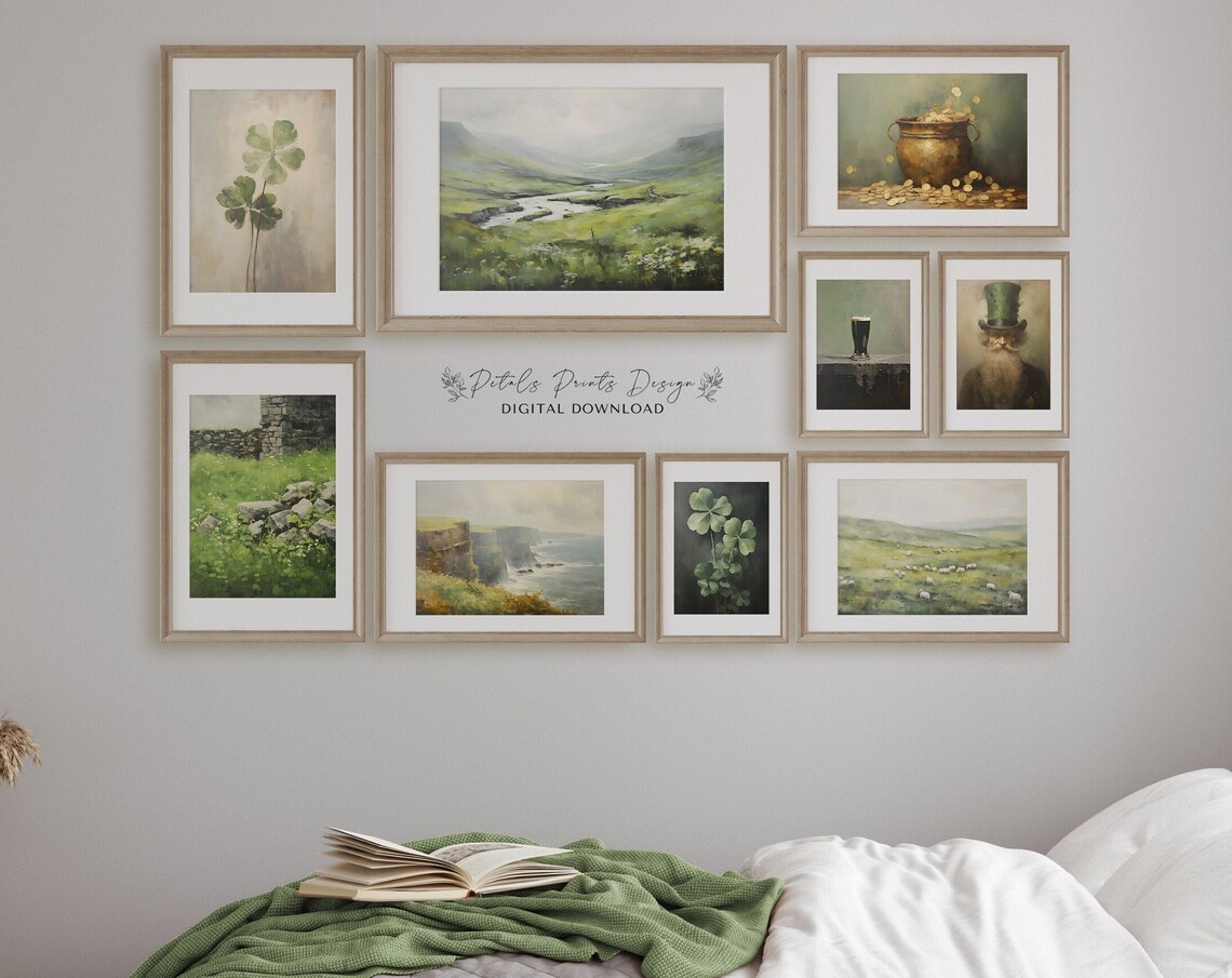 St Patricks Day Rustic Wall Art, Irish Gift Art Print