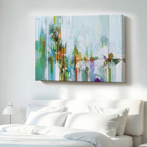 Modern Abstract Floral Oil Painting Soft Pastel Flowers Poster Art