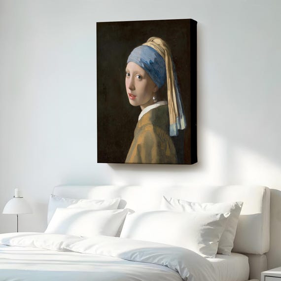 Girl With A Pearl Earring Canvas Art By Painter Johannes Vermeer Portrait Wall Modern