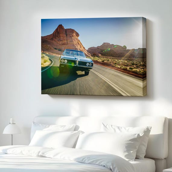 Old Car In The Desert Decorative Canvas Wall Art Office Decor Regional Large Modern