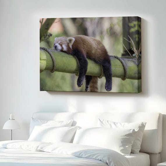 Red Panda Decorative Canvas Painting Framed Wall Art Housewarming Gifts Decor Gift For Nature Enthusiasts Large