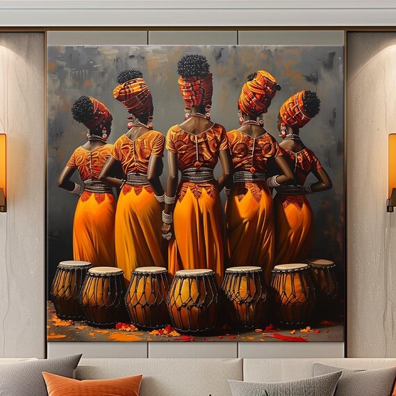 African Women Print Black Women Wall Art Ethnic Print Modern African Decor Extra Large Wall Art Living Room Decor Print
