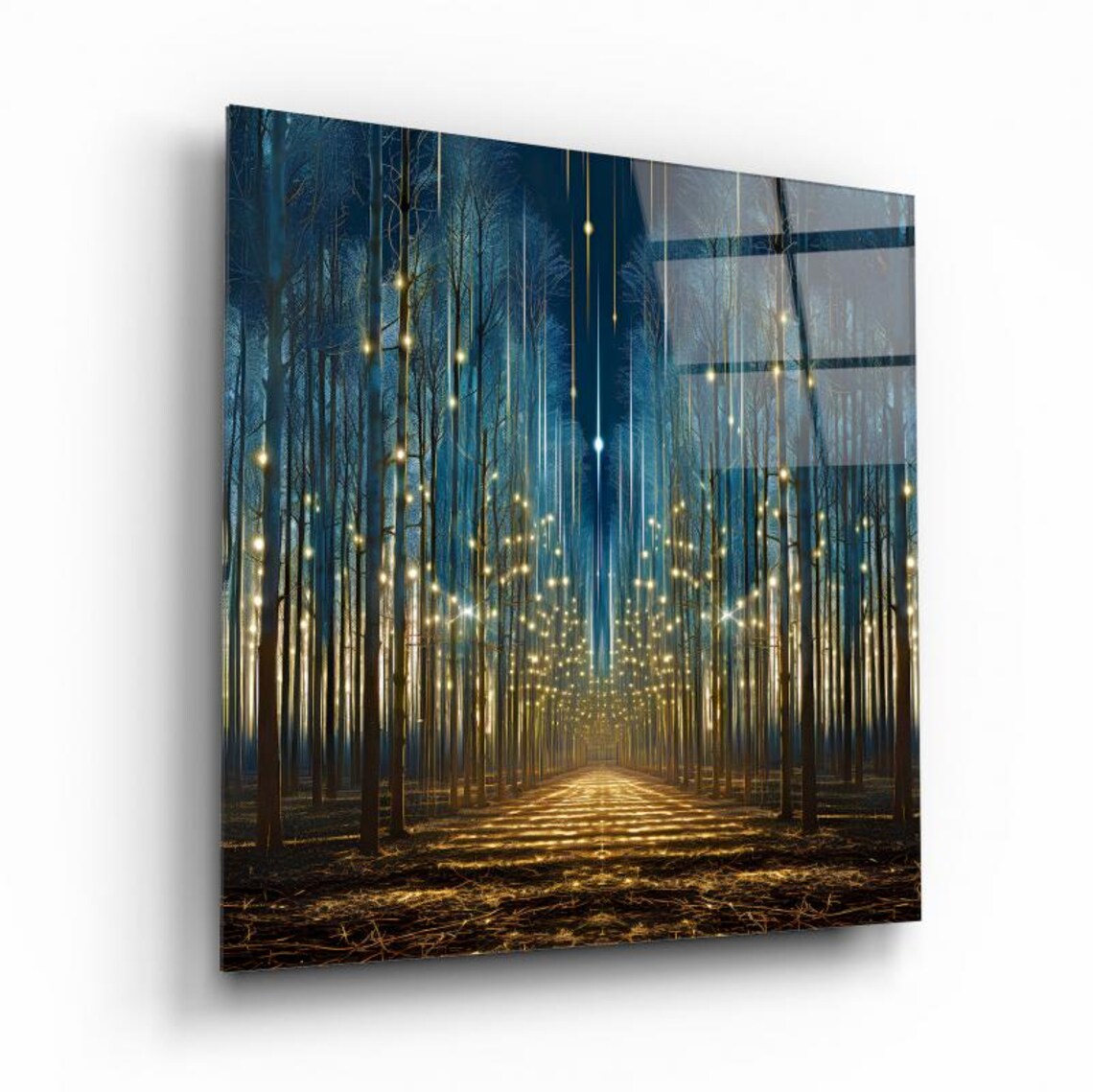 Enchanted Forest Nightscape Wall Art Tempered Glass Print Modern Nature Wall Decor Luxury Glass Wall Art For Home And Office - Image 2