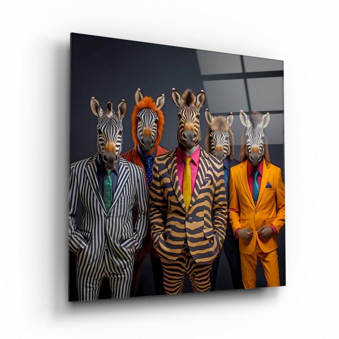 Zebra Squad Wall Art Tempered Glass Print Modern Animal Decor Luxury Glass Wall Art For Home And Office - Image 3