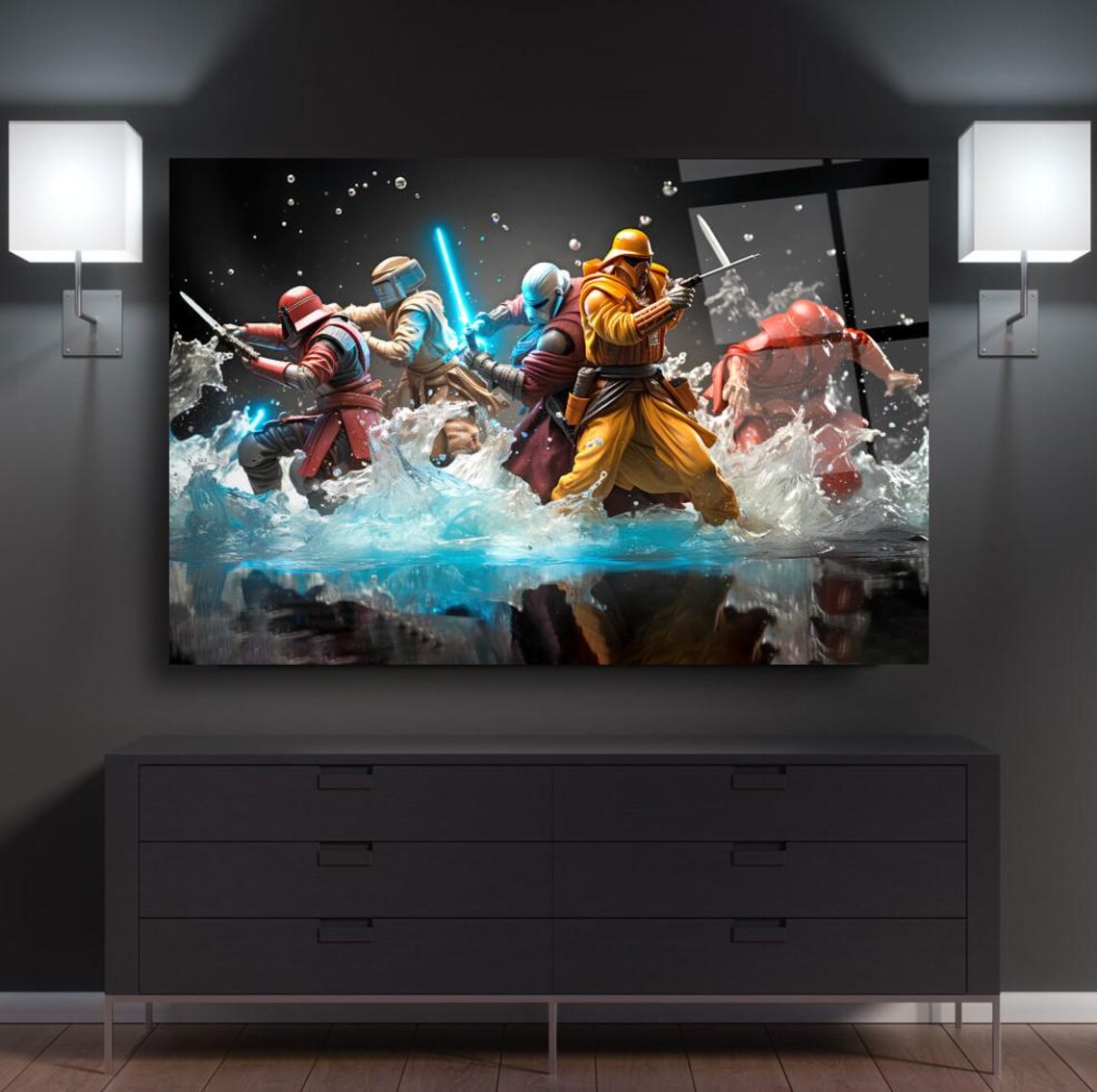 Epic Warrior Clash Wall Art Tempered Glass Print Modern Action Decor Luxury Glass Wall Art For Home And Office - Image 3