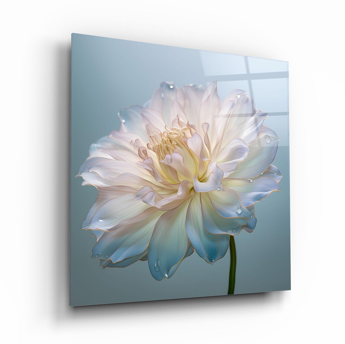 Elegant Dahlia Flower Wall Art Tempered Glass Print Modern Floral Decor Luxury Glass Wall Art For Home And Office - Image 2