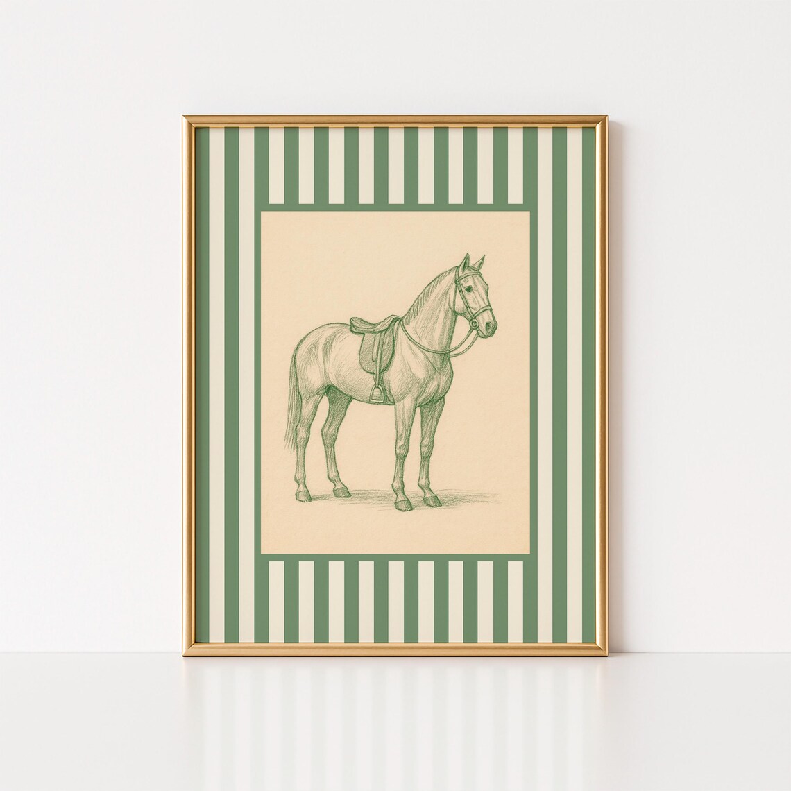 Equestrian Vintage Horse Sketch, Country Farmhouse Art Print